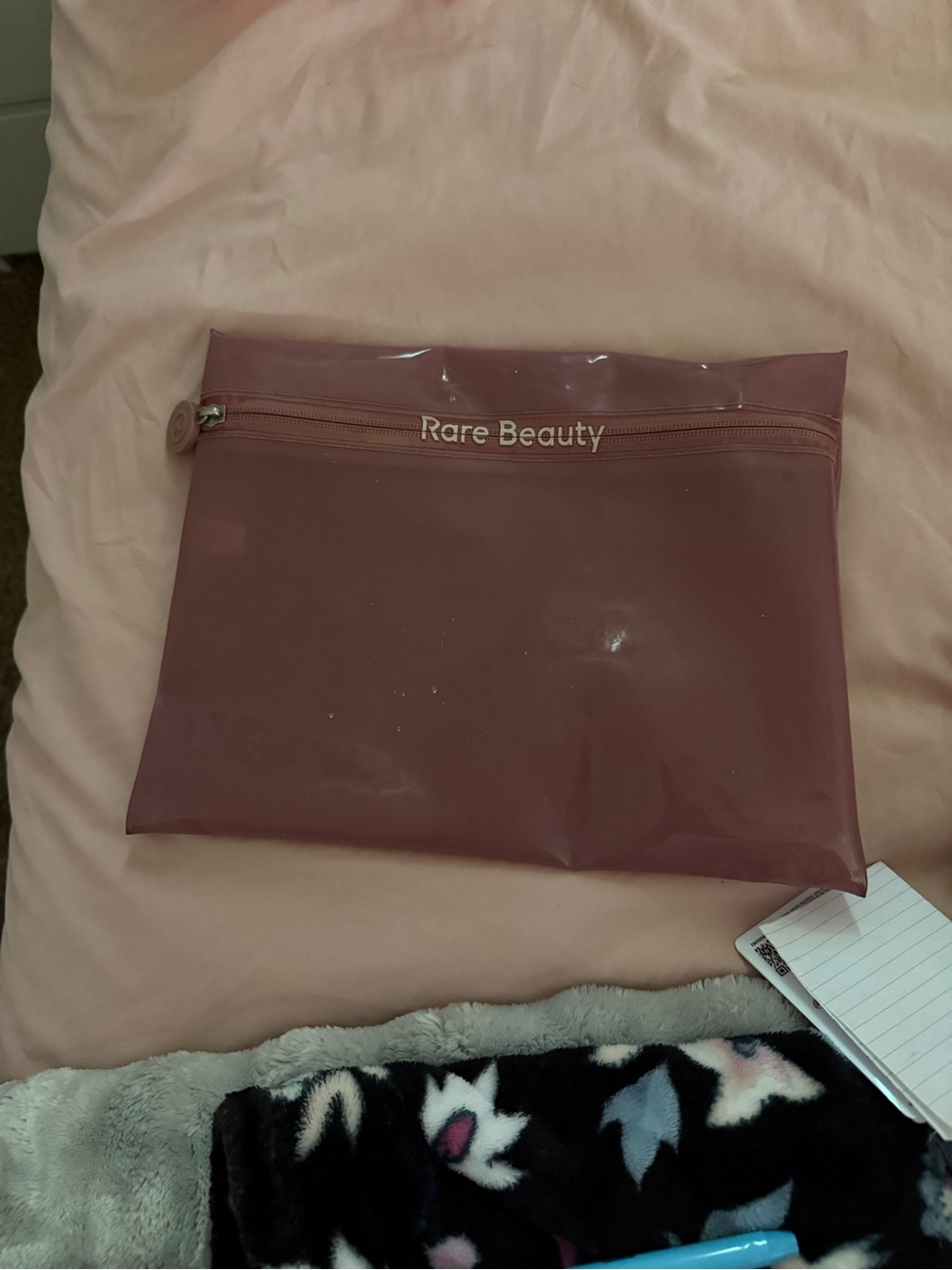 Rare Beauty Dusty Mauve Cosmetic Pouch